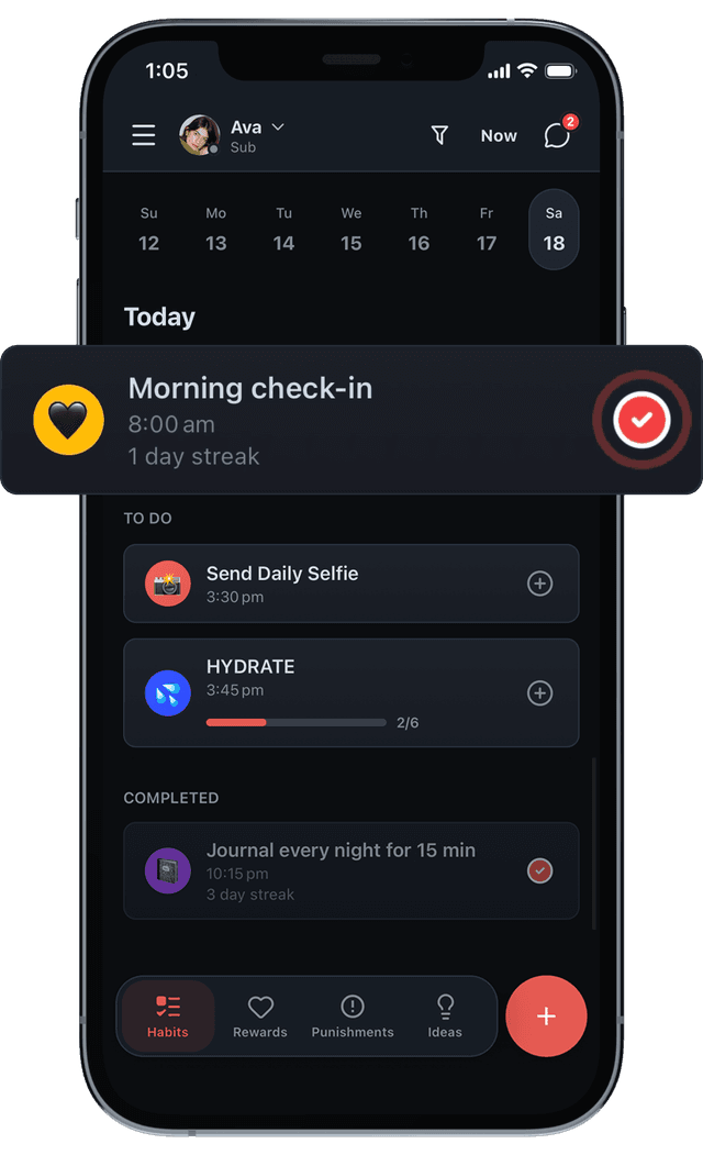Dom/sub habits and tasks in the Collared app